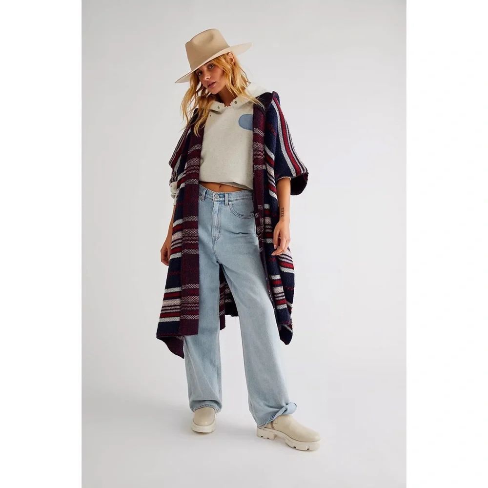 Free People Cold Canyon Hooded Poncho